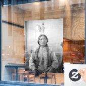 Lakota Leader sitzt Bull Native Amerikanische Urei Fensteraufkleber (Café-Fenster)