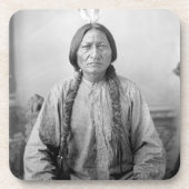Lakota Leader sitzt Bull Native Amerikanische Urei Getränkeuntersetzer (Vorderseite)