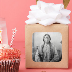 Lakota Leader sitzt Bull Native Amerikanische Urei Quadratischer Aufkleber