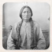 Lakota Leader sitzt Bull Native Amerikanische Urei Rechteckiger Pappuntersetzer (Vorderseite)