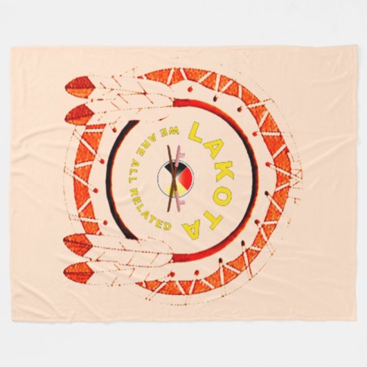 LAKOTA NATIONS-FLEECE-DECKE FLEECEDECKE (Vorderseite (Horizontal))