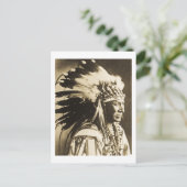 Lakota Sioux Chief White Swan Postkarte (Stehend Vorderseite)