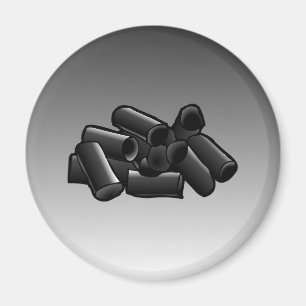 Lakritz auf einem runden Magneten Magnet