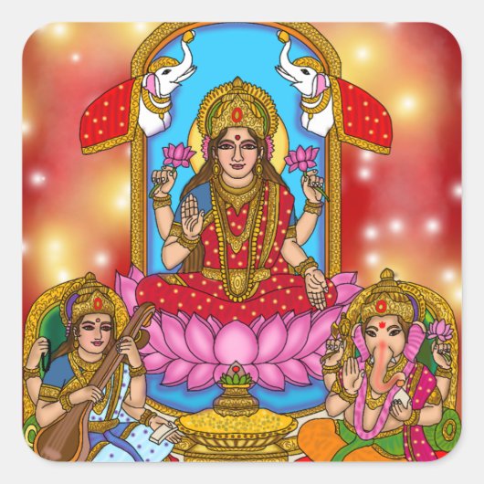 Lakshmi Ganesh Aufkleber (Vorderseite)