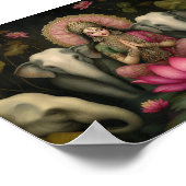 Lakshmi Goddess Art Print: Hindu Lotus Elephants Poster (Ecke)