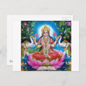 Lakshmi Goddess of Love, Prosperity, and Wealth Postkarte (Vorne/Hinten)