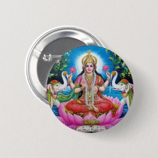 Lakshmi Göttin der Liebe, des Wohlstandes und des Button (Vorne & Hinten)