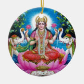 Lakshmi Göttin der Liebe, des Wohlstandes und des Keramik Ornament (Vorne)