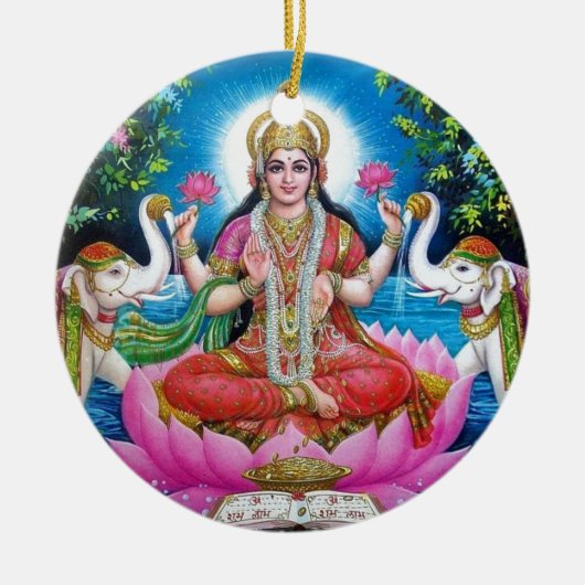 Lakshmi Göttin der Liebe, des Wohlstandes und des Keramik Ornament (Vorne)