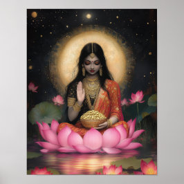 Lakshmi-Göttin des Wohlstands und des guten Glücks Poster