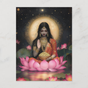 Lakshmi-Göttin des Wohlstands und des guten Glücks Postkarte