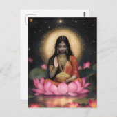 Lakshmi-Göttin des Wohlstands und des guten Glücks Postkarte (Vorne/Hinten)