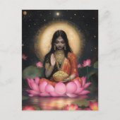 Lakshmi-Göttin des Wohlstands und des guten Glücks Postkarte (Vorderseite)