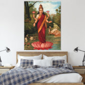 Lakshmi-Göttin des Wohlstands und Wohlstands Leinwanddruck (Insitu (Schlafzimmer))