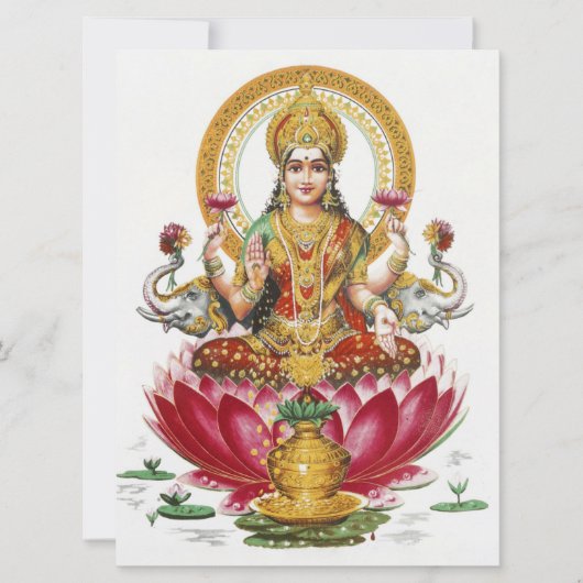 Lakshmi Hindu Goddess Karte (Vorderseite)