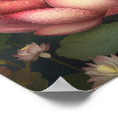 Lakshmi Hindu Goddess of Prosperity Owl Lotus Poster (Ecke)