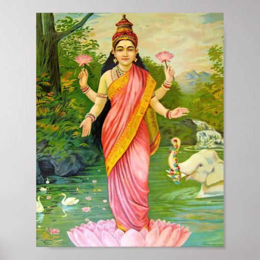 Lakshmi Hindu-Göttin Poster (Vorne)