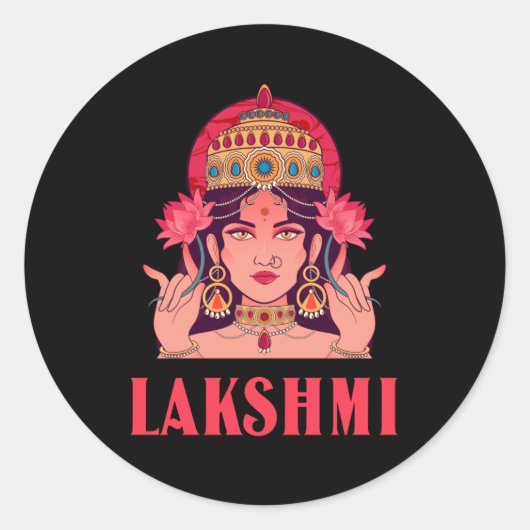 Lakshmi ist die Göttin des Glücks Runder Aufkleber (Vorderseite)