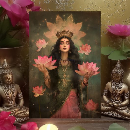 Lakshmi: Lotus Goddess Altar Meditation Card Einladung