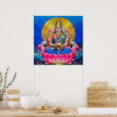 Lakshmi mit einem Kalasha von S Murugakanni Poster (Küche)