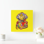 Lakshmi Narasimha Wall Clock Quadratische Wanduhr (Zuhause)