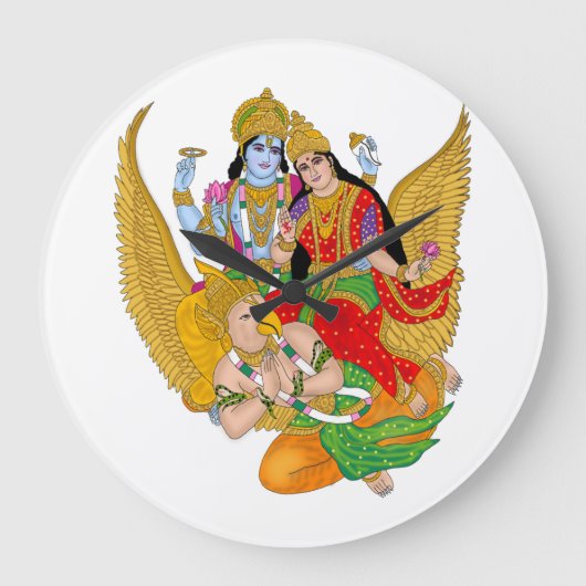 Lakshmi Narayan Clock – Divine Wall Decor & Home D Große Wanduhr (Vorderseite)