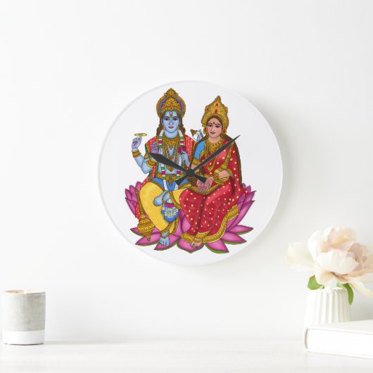 Lakshmi Narayan Clock Große Wanduhr (Zuhause)