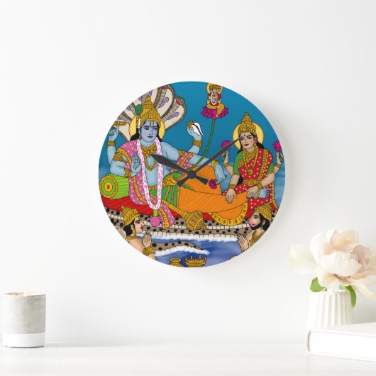 Lakshmi Narayan Clock Große Wanduhr (Zuhause)