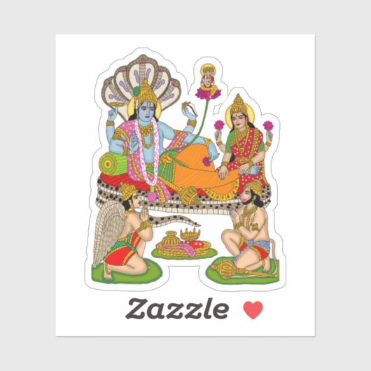 Lakshmi Narayan Sticker (Blatt)