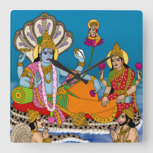Lakshmi-Narayan-Uhr Quadratische Wanduhr