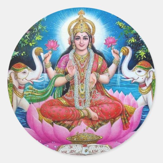 Lakshmi Round Sticker (Vorderseite)