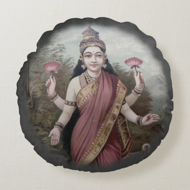 Lakshmi Rundes Kissen (Vorderseite)