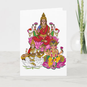 Lakshmi Saraswati Ganesha  Feiertagskarte