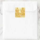LAKSHMI UND GANESH GOLD COIN DESIGN QUADRATISCHER AUFKLEBER (Tasche)