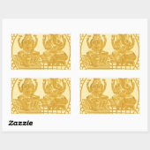 LAKSHMI UND GANESH GOLD COIN DESIGN RECHTECKIGER AUFKLEBER (Blatt)