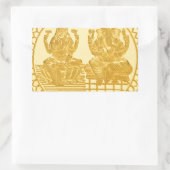 LAKSHMI UND GANESH GOLD COIN DESIGN RECHTECKIGER AUFKLEBER (Tasche)