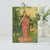 Lakshmi von Raja Ravi Varma Dankeskarte (Stehend Vorderseite)