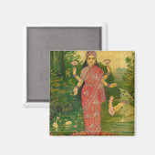 Lakshmi von Raja Ravi Varma Magnet (Vorderseite/Rückseite)