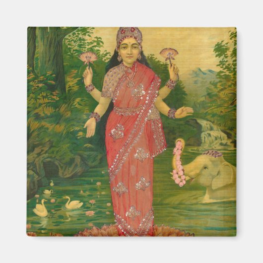 Lakshmi von Raja Ravi Varma Magnet (Vorne)