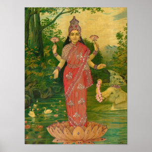 Lakshmi von Raja Ravi Varma Poster