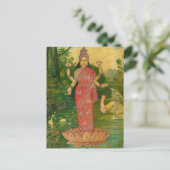 Lakshmi von Raja Ravi Varma Postkarte (Stehend Vorderseite)