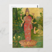 Lakshmi von Raja Ravi Varma Postkarte (Vorne/Hinten)