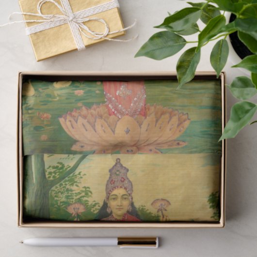 Lakshmi von Raja Ravi Varma Seidenpapier (Geschenk)