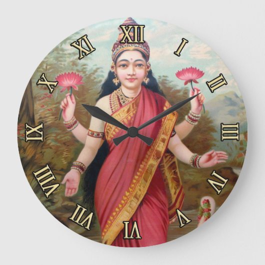 Lakshmi Wall Clock Große Wanduhr (Vorderseite)