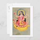 Laksmi, auf einem Thron von Lotus-Blätter, c.1890 Postkarte (Vorne/Hinten)