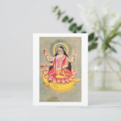 Laksmi, auf einem Thron von Lotus-Blätter, c.1890 Postkarte (Stehend Vorderseite)