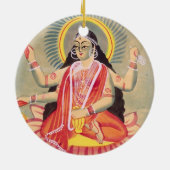 Laksmi, das auf einem Thron des Lotos-Blätter, Keramik Ornament (Hinten)