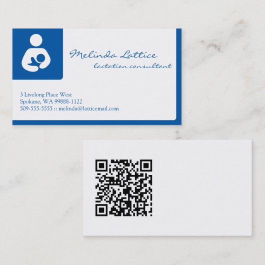 Laktierungs-Berater mit QR Code Visitenkarte (Vorne/Hinten)