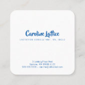Laktierungs-Berater-Symbol Quadratische Visitenkarte (Rückseite)