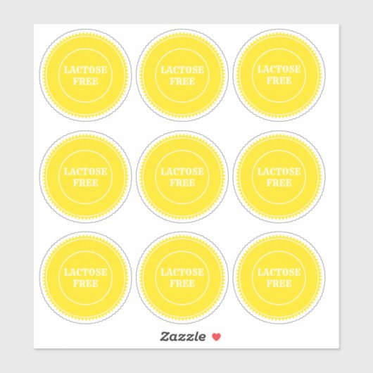 Laktosefreie Allergien Sicher kulinarisch Aufkleber (Blatt)